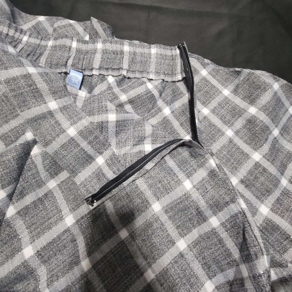 New Alcea Rosa High Waist Plaid Midi Skirt~A-Line~Dark Gray~Large - Picture 9 of 11